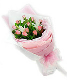 11朵粉红玫瑰1支百合 鲜花速递 朋友/亲友/同事/客户 祝福鲜花