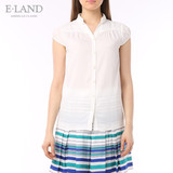 ELAND韩国衣恋春季新品女装纯色立领短袖衬衫EEYW32505L专柜正品