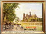 金美油画 装饰画客厅挂画 挂画手绘 欧式 风景《巴黎街景》