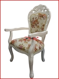 欧式餐椅 实木橡木 太师椅 象牙白色椅子 办公椅 软靠布靠 休闲椅