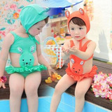 出口韩国新款立体小兔儿童泳衣女童连体泳衣中小童宝宝女孩游泳装