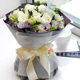 白玫瑰桔梗花束生日鲜花预定北京同城速递花店送花上门毕业季礼物