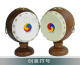 韩国木质工艺品 韩国摆件平安鼓储蓄罐 创意礼品储钱罐带小鼓棒