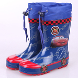 韩国儿童男童汽车总动员雨鞋雨靴中筒橡胶防滑水鞋水靴可加绒套鞋