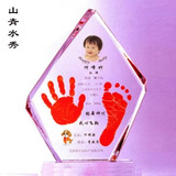 水晶厂家直销水晶手足印 宝宝手脚印 新生儿纪念品 婴儿手脚印