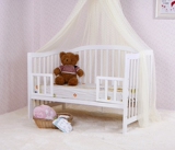 出口西班牙多功能婴儿床整床实木可变儿童床沙发送小护栏白色木色