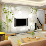 3D立体简约现代竹子电视机背景墙纸防水环保客厅沙发个性大型壁画