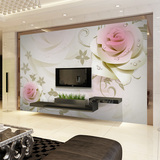 欧式电视背景墙纸花卉壁画客厅卧室无缝3D无纺布玫瑰简约壁纸贴画