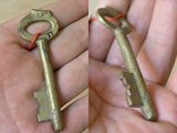 藏锁必备12W37-早期怀旧老式全铜钥匙6.8CM 古玩古董铜器