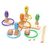 磁性钓鱼 保龄球 套圈圈游戏三合一 木制儿童益智宝宝玩具1-2-3岁
