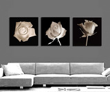 抽象玫瑰花壁画 时尚简约客厅装饰画 沙发背景墙无框画现代三联画