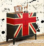 欧式英伦风实木门厅装饰储物柜 复古米子旗两门抽屉柜玄关走廊桌