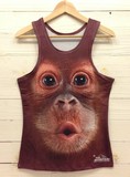 夏季衣服 3dt恤 动物图案猩猩搞笑3D短袖t恤男 嘟嘴猴子 T恤 大码