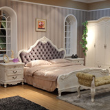 欧式床软靠双人床奢华雕花公主床婚床美式实木床白色高箱法式床