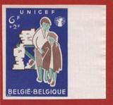 2380N-4比利时1960联合国儿童基金会,伦为难民的男孩，无齿票