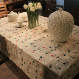 铁塔棉麻桌布布艺 欧式茶几桌布 长方形床头柜盖布 欧式餐桌布