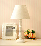 台灯 卧室 床头 简约 欧式 田园 纯美简洁白色蕾丝 布艺 装饰台灯