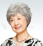 中老年假发女性短发花白假发银白色卷发老人反串演出妈妈奶奶太太