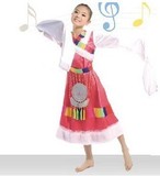 少数民族服装/舞蹈演出服/儿童藏族女装西藏服匀加速况换积分