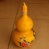 景德镇陶瓷红黄葫芦10斤装酒瓶 5公斤装白酒坛子送锁扣 收藏