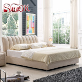淑美小户型布艺床1.8米1.5双人床可拆洗布床简约现代婚床储物软床
