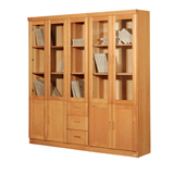 正品特价实木家具榉木简约现代书橱二门三门组合五门书柜051