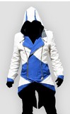 亏本特价大量现货销售刺客信条3康纳外套夹克蓝色白色款Cosplay