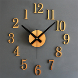 创意可爱DIY挂钟装饰壁挂钟数字时针墙贴现代简约时尚逆转时钟表