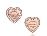 Tiffany Heart Earrings 美国正品代购 玫瑰金心形钻石耳钉