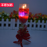 创意浪漫七彩变色高档红酒杯电子蜡烛表白烛光晚餐玻璃蜡烛欧式
