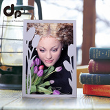 dp+创意设计郁金香花边金属相框 现代简约时尚画框相架照片框摆台