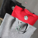 正版星巴克 出口日本麂皮绒手提包 女购物袋 便当包 环保袋子