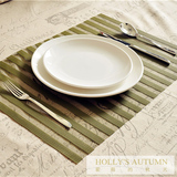 外贸出口 欧式宜家环保pvc西餐垫餐桌垫隔热垫杯垫 透明清新绿色