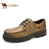 camel骆驼男鞋春季真皮商务休闲鞋男士皮鞋系带流行低帮鞋