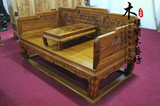 花罗汉床单人床休闲床 炕桌 实木家具 客厅家具金丝楠木家具 雕