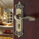 复古青古铜实木门锁欧式门锁室内卧室房门锁三件套装门锁具门把手