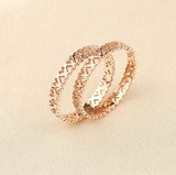 想你伊恩惠同款韩版18K钛钢镂空爱心戒指女镀玫瑰金尾戒指环J07