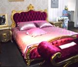新古典双人床 简约欧式卧室实木雕花大婚床1.8米布艺公主软床1.5