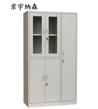 上海办公家具钢制三门玻璃更衣柜经理室储物柜资料铁皮浴室开门柜