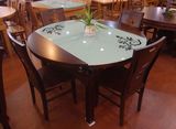 特价钢化玻璃餐桌 多功能可伸缩折叠餐台 全实木餐桌椅组合餐桌