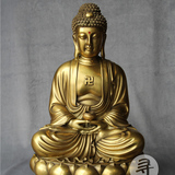 【寻常】台湾祥狮 黄铜纯铜 释迦摩尼佛法相 佛祖像 铜佛像