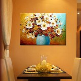 餐厅油画 手绘抽象无框画简约现代室内饭厅装饰画挂画 单幅壁画