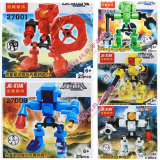 特价杰星塑料拼装拼插机器人模型组装积木可五款合体男孩玩具