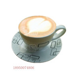 黑线方格卡布奇诺咖啡杯 卡布杯 大号咖啡杯 拿铁咖啡杯 280ml