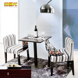 金福龙家具方形餐桌椅组合简约小户型咖啡西餐厅欧式奶茶店餐桌椅