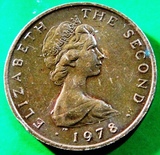 马恩岛硬币1978年2便士(伊莉莎白II世青年版鹰)铜币.流通品