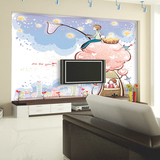 MS大型卡通壁画 欧式现代简约个性无缝墙纸 电视沙发卧室背景壁纸