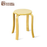 申永特价实木圆凳 曲木圆凳 可叠放餐凳 换鞋凳 休闲凳 凳子 椅子