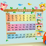 汉语拼音字母表墙贴小孩房间小学教室宝宝卡通认字贴环保图画贴纸