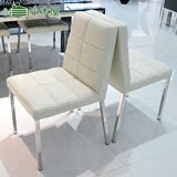 小木屋 餐椅简约 软包皮椅现代简约不锈钢餐椅 休闲椅子